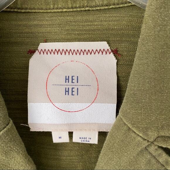 Hei Hei Olive Green Ruffle Back Jacket Anthro - Picture 4 of 8